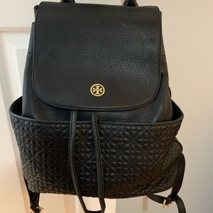 Tory Burch Black Leather Backpack